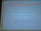 Tập huấn nâng cao chất lượng hoạt động trạm y tế