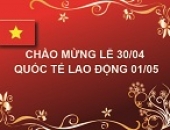 Thông báo nghĩ lễ 30/4 và 1/5