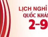 Thông báo về việc nghỉ lễ 02-09-2022